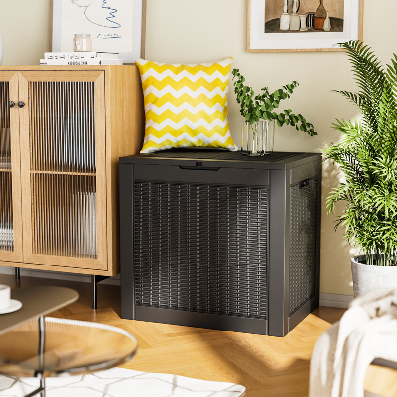 Devoko 32 Gallons Gallon Water Resistant Resin Lockable Deck Box in